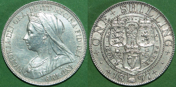 Victoria 1897 shilling with minimal wear and a b
