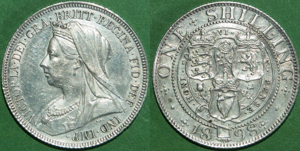Image of a Victoria 1898 shilling coin