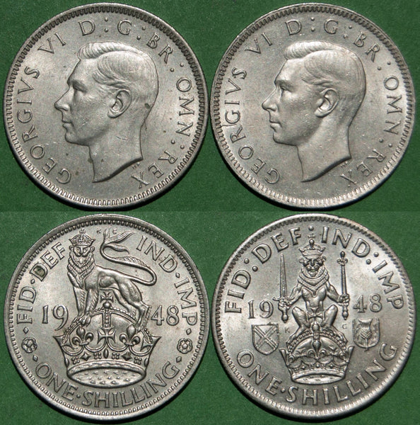 1948E & 1948S shillings in good extremely fine. The price for the pair is £10.