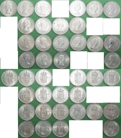 A group of Elizabeth the Second shillings