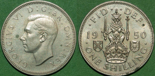 Image of a George the Sixth proof shilling coin