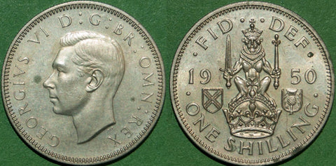 Image of a George the Sixth proof shilling coin