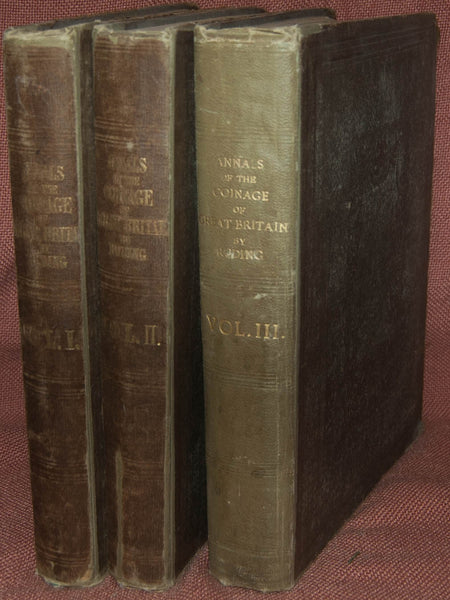 Image of books. 3 volumes of Ruding's Annals of the Coinage of Great Britain.