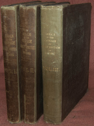 Image of books. 3 volumes of Ruding's Annals of the Coinage of Great Britain.