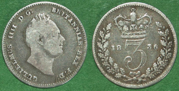 William the Fourth 1836 silver threepence