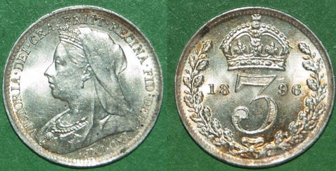 Victoria 1896 old head threepence