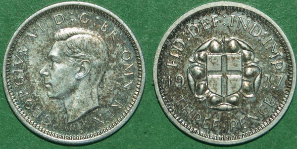 George the Sixth 1937 proof threepence