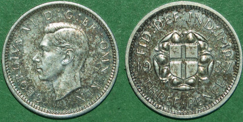George the Sixth 1937 proof threepence
