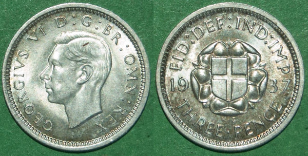 George the Sixth 1937 currency silver threepence