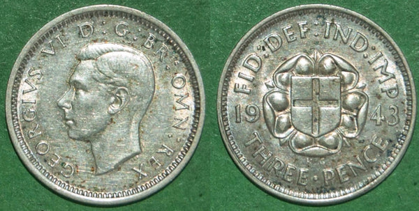 George the Sixth 1943 silver threepence