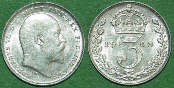 Ewdard the Seventh 1909 silver threepence