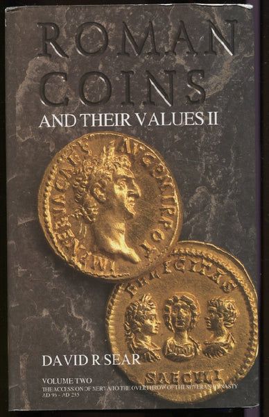 Book cover of 'Roman Coins and Their Values II' by David R. Sear with images of Roman coins. The Millennium edition.