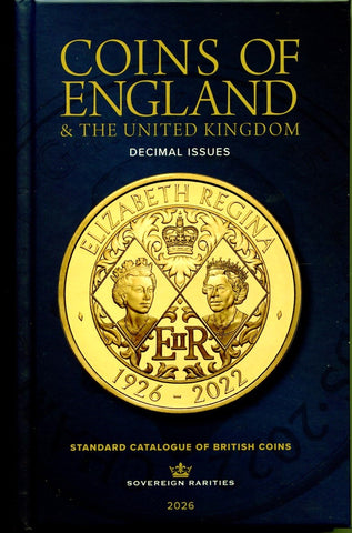 The cover of the 2026 edition of Coins of England decimal issues.