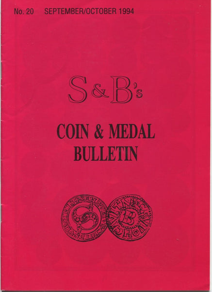 S&B's Coin and Medal Bulletin fixed price list 20 for September-October 1994