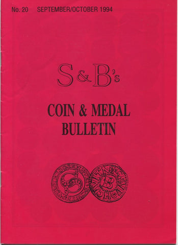 S&B's Coin and Medal Bulletin fixed price list 20 for September-October 1994