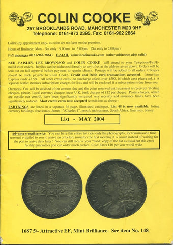 Cover image of Colin Cooke fixed price list for May 2004