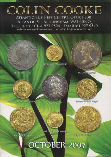 Cover image of Colin Cooke fixed price list for October 2007