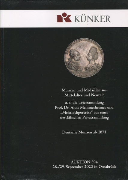 Cover image of Kunker sale 394 auction catalogue