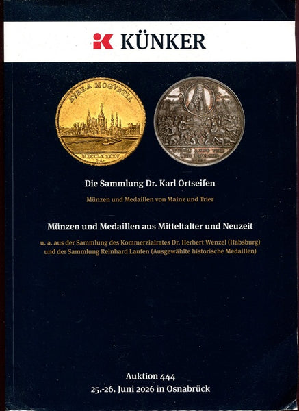 Catalogue cover for Kunker's Gaiser Collection part 3, Coins of Wurttemberg.
