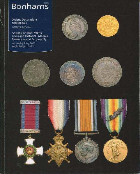 Cover image of Bonhams auction catalogue for the sale held on 8th and 9th July 2003