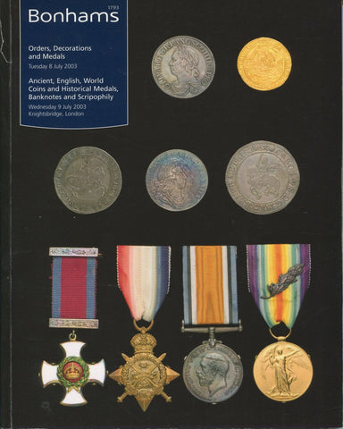 Cover image of Bonhams auction catalogue for the sale held on 8th and 9th July 2003