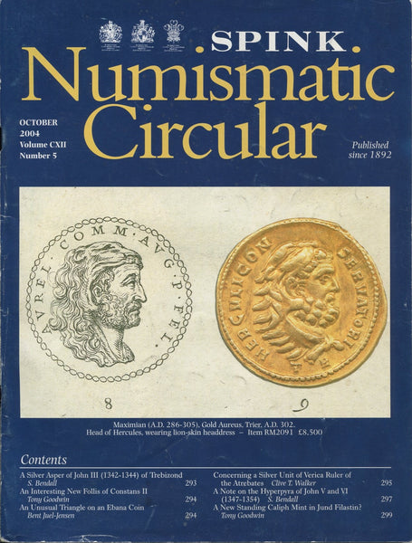 Image of Spink Numismatic Circular October 2004 cover