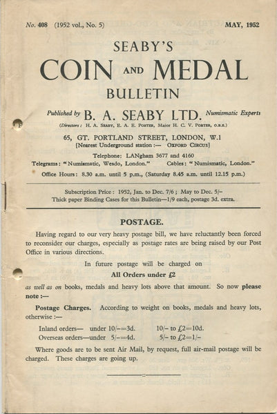 Seaby's Coin and Medal Bulletin for May 1952