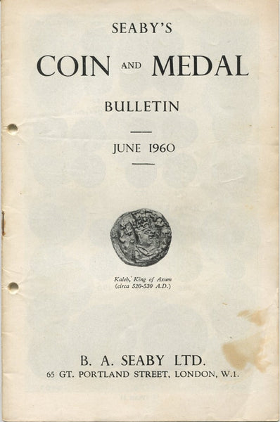 Seaby's Coin & Medal Bulletin for June 1960