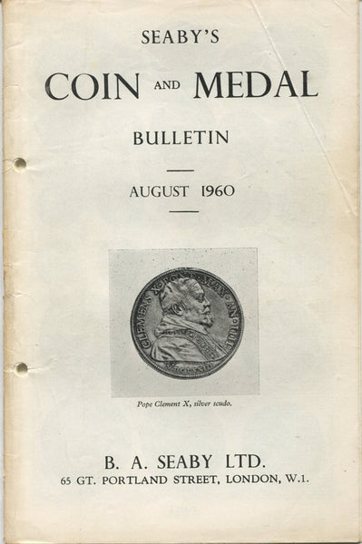 Seaby's Coin and Medal Bulletin for August 1960