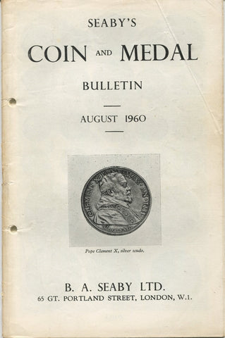 Seaby's Coin and Medal Bulletin for August 1960