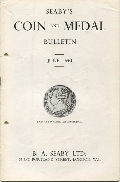 Seaby's Coin and Medal Bulletin for June 1961