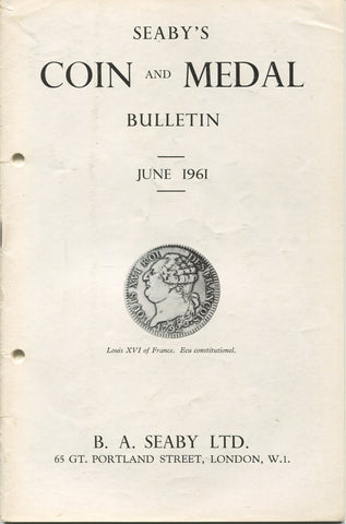 Seaby's Coin and Medal Bulletin for June 1961