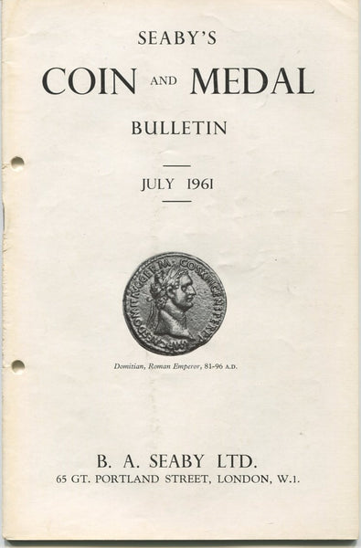 Seaby's Coin and Medal Bulletin for July 1961