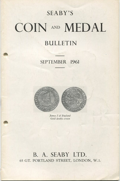 Seaby's Coin and Medal Bulletin for September 1961