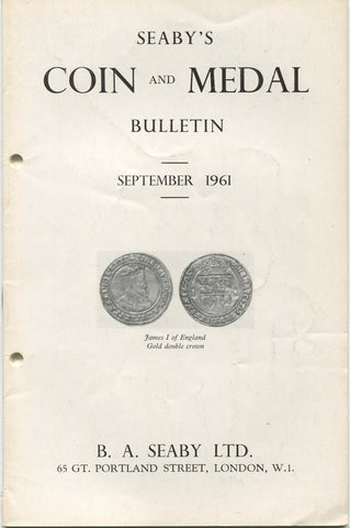 Seaby's Coin and Medal Bulletin for September 1961