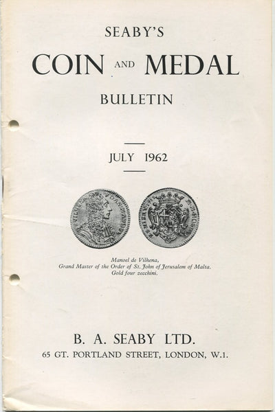 Seaby's Coin and Medal Bulletin for July 1962