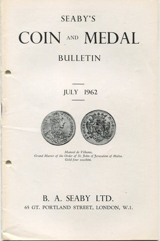 Seaby's Coin and Medal Bulletin for July 1962