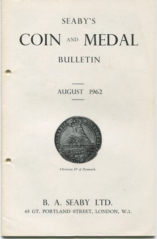 Seaby's Coin and Medal Bulletin for August 1962