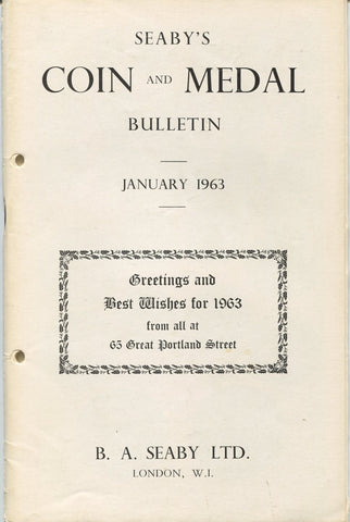 Seaby's Coin and Medal Bulletin for January 1963