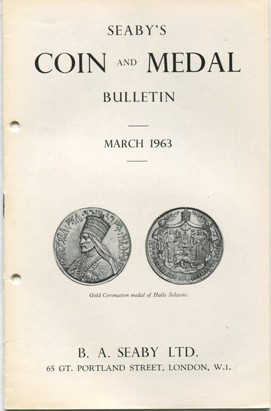 Seaby's Coin and Medal Bulletin for March 1963