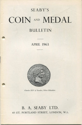 Seaby's Coin and Medal Bulletin for April 1963
