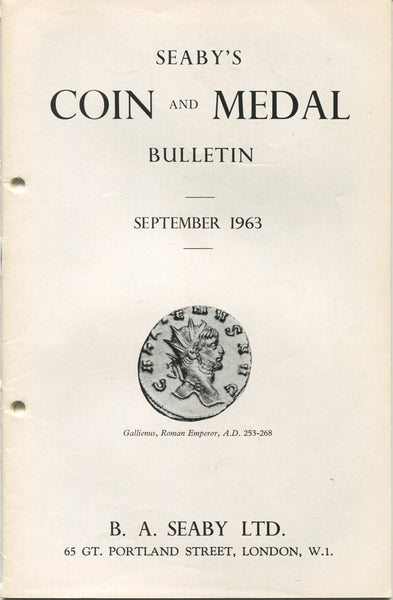 Seaby's Coin and Medal Bulletin for September 1963