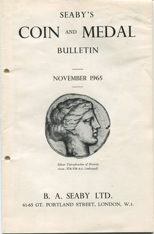 Seaby's Coin and Medal Bulletin for November 1965