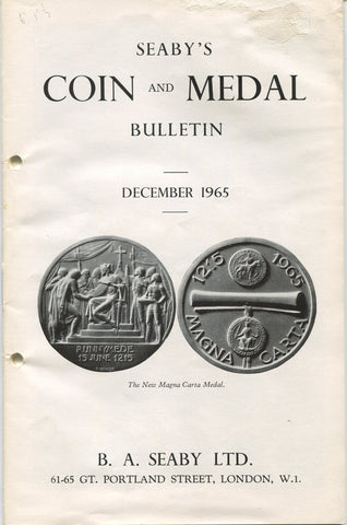 Seaby's Coin and Medal Bulletin for December 1965
