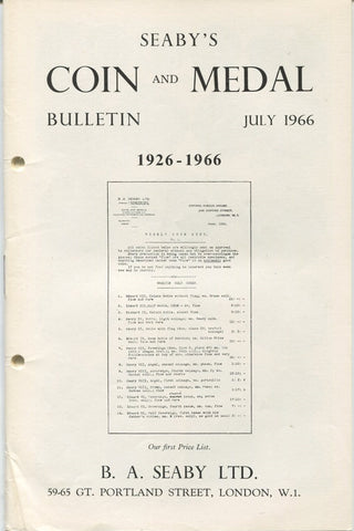 Seaby's Coin and Medal Bulletin for July 1966