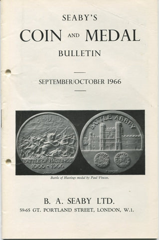 Seaby's Coin and Medal Bulletin for September and October 1966