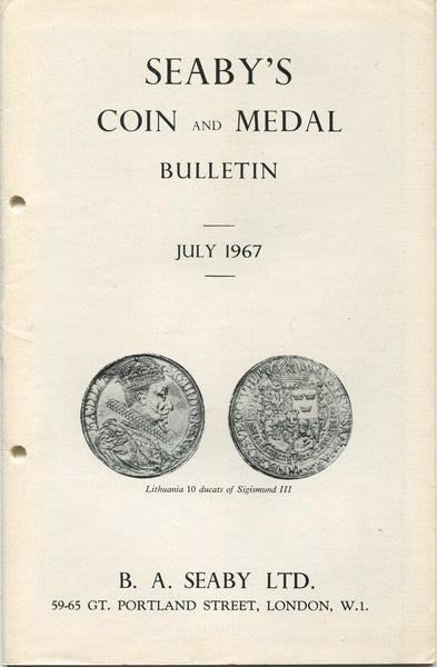 Seaby's Coin and Medal Bulletin for July 1967