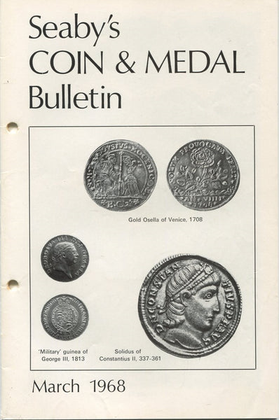 Seaby's Coin and Medal Bulletin for March 1968