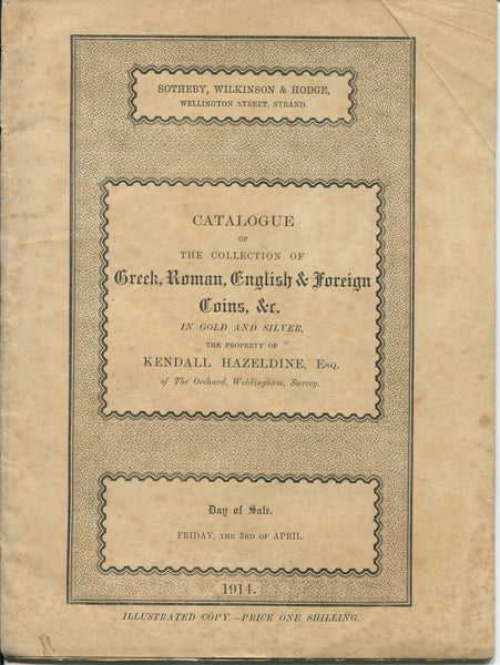 Sotheby 3rd April 1914, Hazeldine