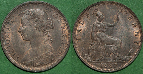 Image of an 1887 halfpenny coin
